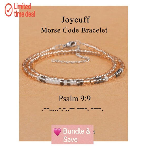 Adjustable Morse Code Bracelet Inspirational Gift Women - Picture 1 of 8